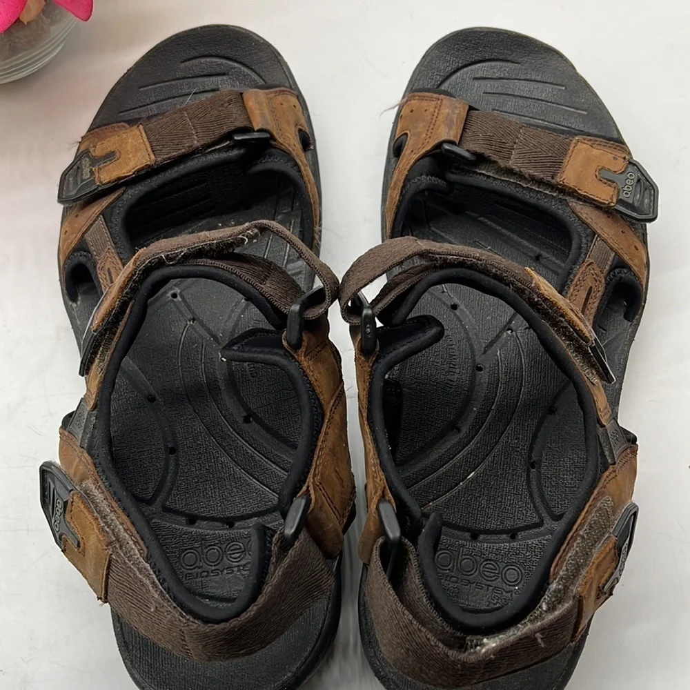 Abeo Brown Leather BIO System Sport Sandals Sz 9.5 Neutral. MS1331E